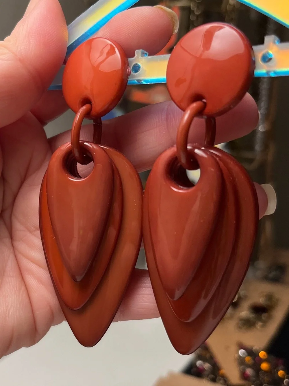 Retro Layered Statement Drop Earrings